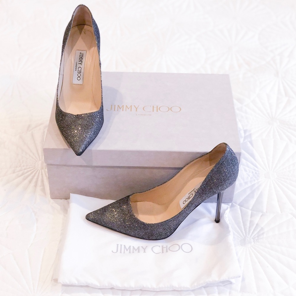 Jimmy Choo Grey Metallic Pumps